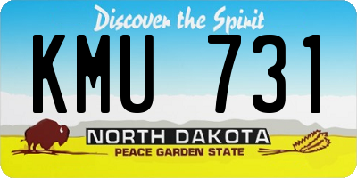 ND license plate KMU731