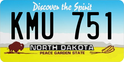 ND license plate KMU751