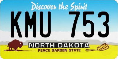 ND license plate KMU753