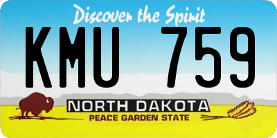 ND license plate KMU759