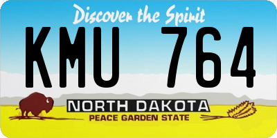 ND license plate KMU764