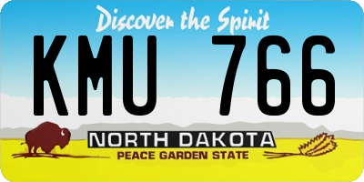 ND license plate KMU766