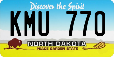 ND license plate KMU770