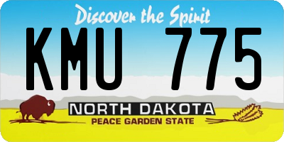 ND license plate KMU775