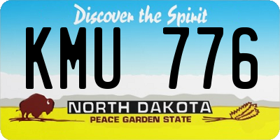 ND license plate KMU776