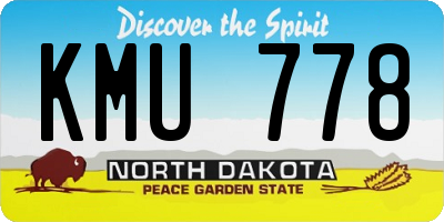 ND license plate KMU778