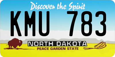 ND license plate KMU783