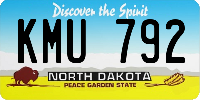 ND license plate KMU792