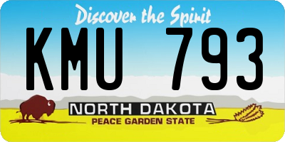 ND license plate KMU793