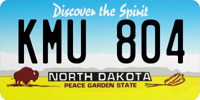 ND license plate KMU804