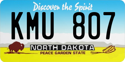 ND license plate KMU807