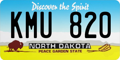 ND license plate KMU820