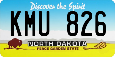 ND license plate KMU826