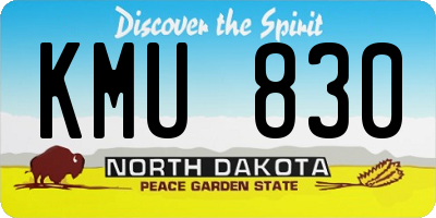 ND license plate KMU830