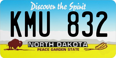 ND license plate KMU832