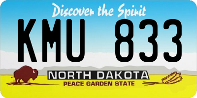ND license plate KMU833