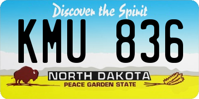 ND license plate KMU836