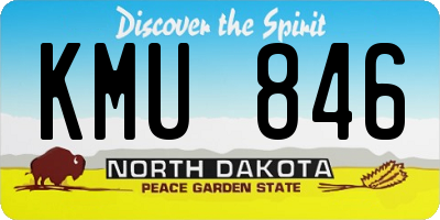 ND license plate KMU846