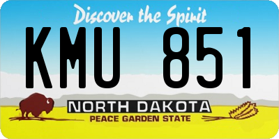 ND license plate KMU851