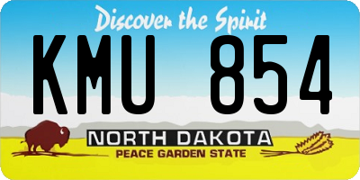 ND license plate KMU854