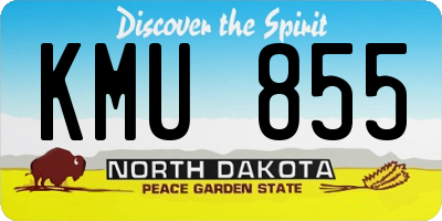 ND license plate KMU855