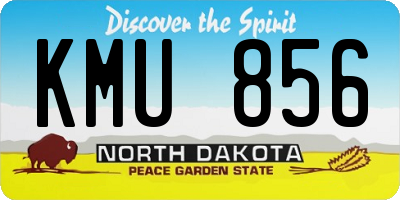 ND license plate KMU856