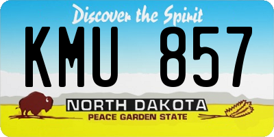 ND license plate KMU857