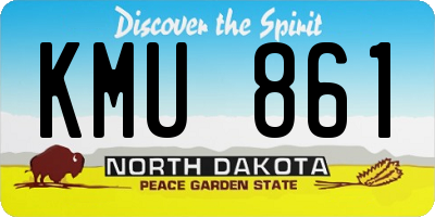 ND license plate KMU861