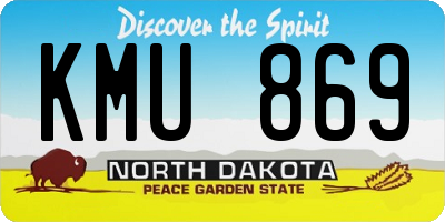 ND license plate KMU869