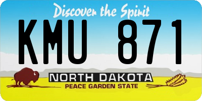 ND license plate KMU871