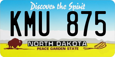 ND license plate KMU875