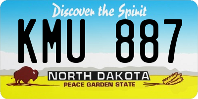 ND license plate KMU887