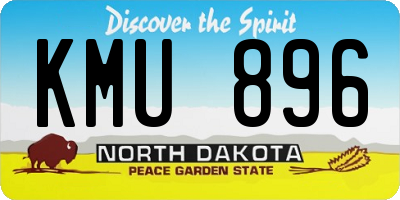 ND license plate KMU896
