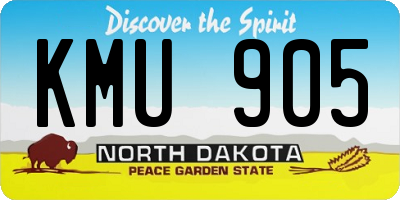 ND license plate KMU905