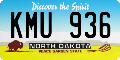 ND license plate KMU936