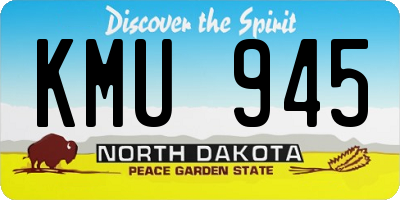 ND license plate KMU945