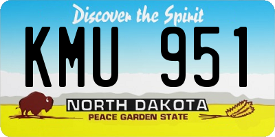 ND license plate KMU951