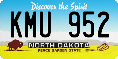 ND license plate KMU952