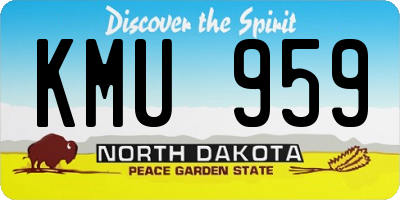 ND license plate KMU959
