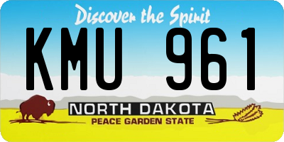 ND license plate KMU961