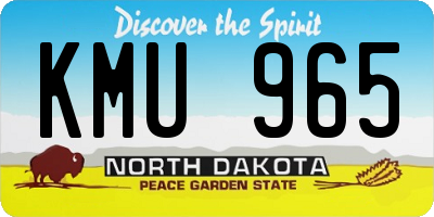 ND license plate KMU965
