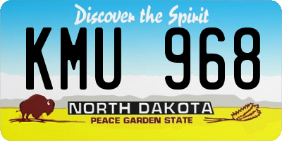 ND license plate KMU968