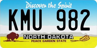 ND license plate KMU982