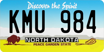 ND license plate KMU984