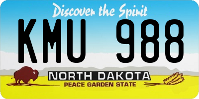 ND license plate KMU988