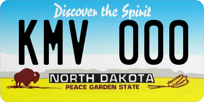 ND license plate KMV000