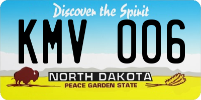 ND license plate KMV006