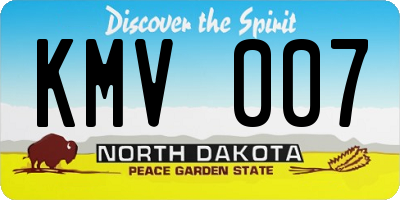 ND license plate KMV007