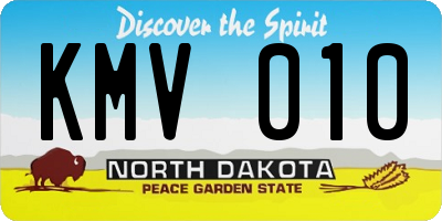 ND license plate KMV010