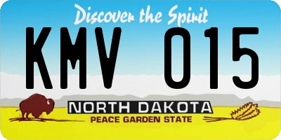 ND license plate KMV015